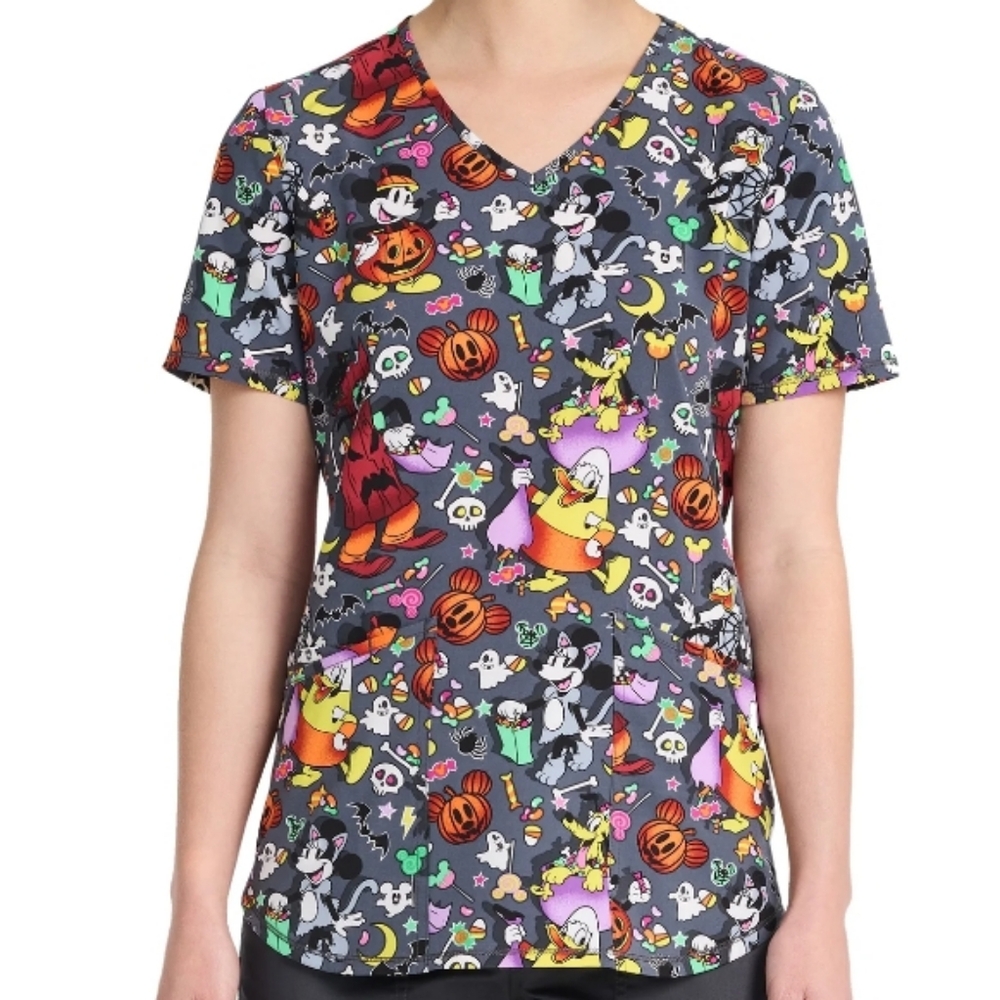 Womens Disney Mickey & Friends scrub top